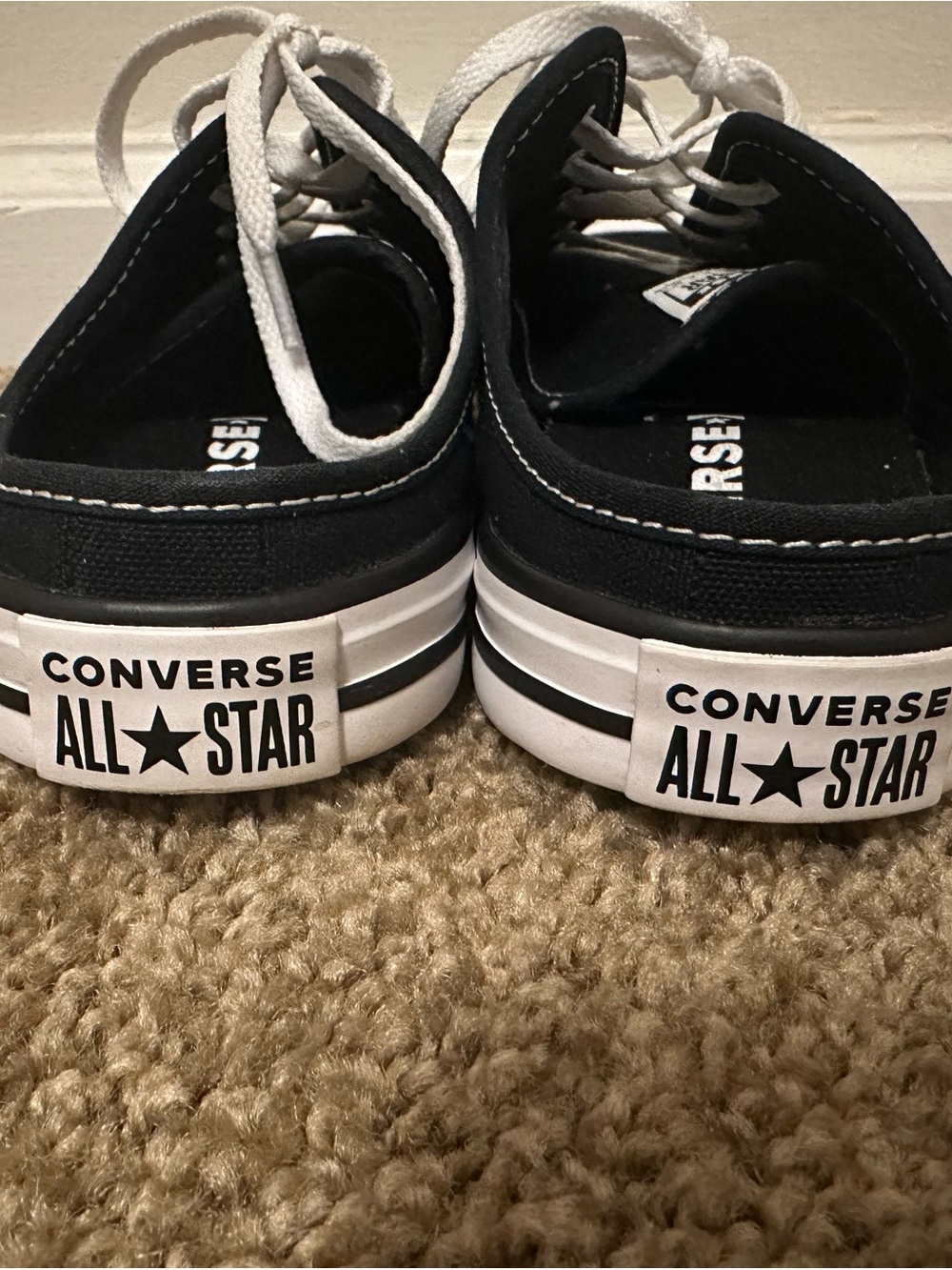 Converse Black and White Canvas Low-Top Sneakers - Picture 2 of 5